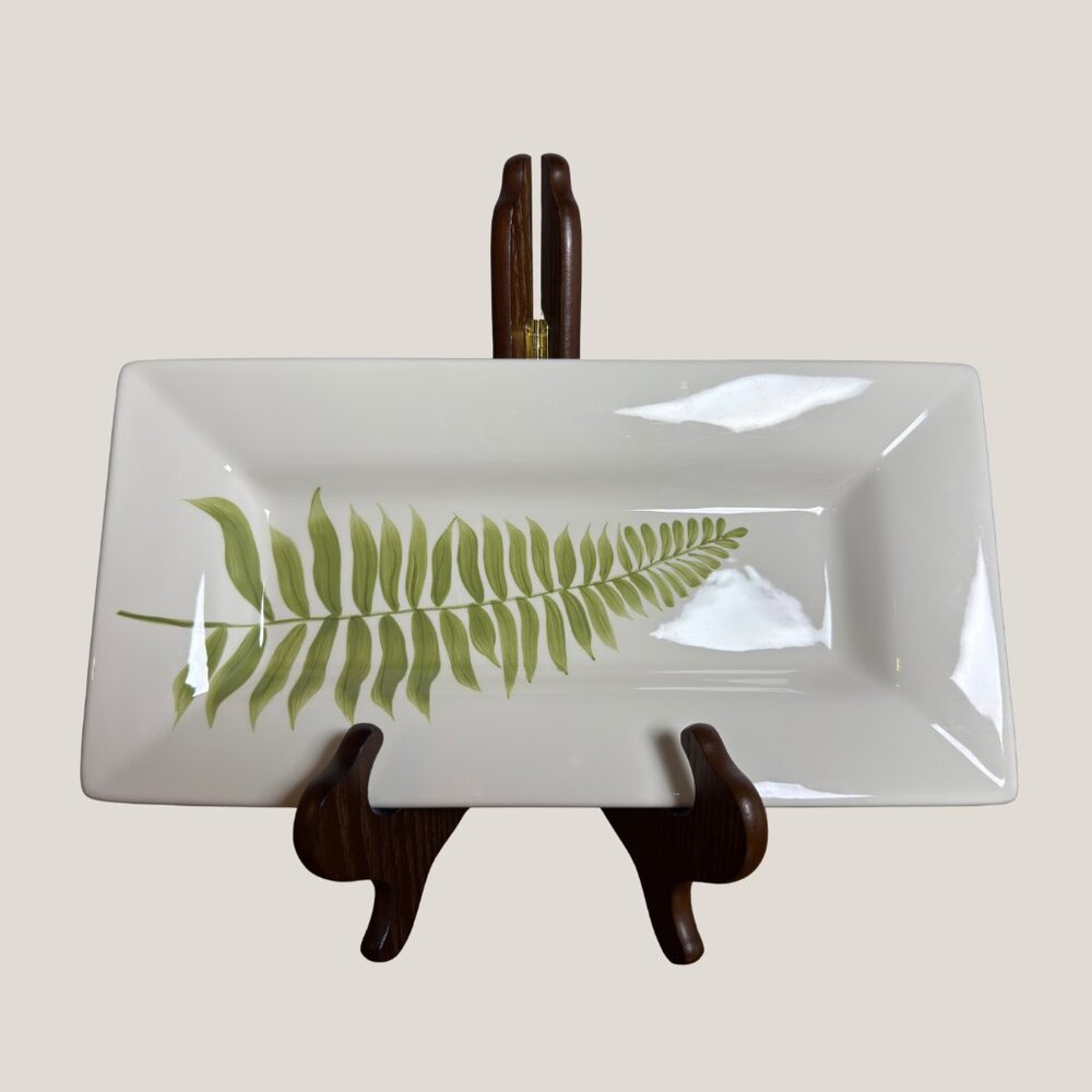 Pottery Barn Fern Appetizer Rectangular Serving Platter Tray